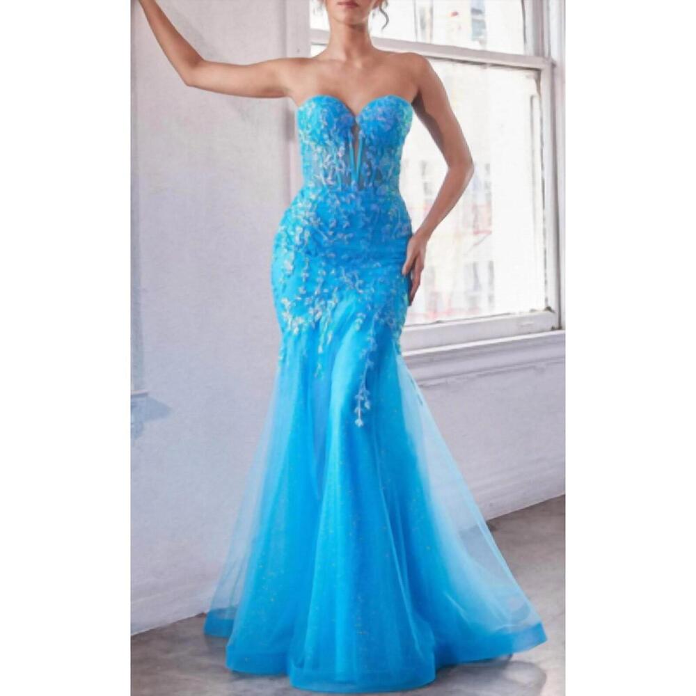NEW LADIVINE strapless corset mermaid in ocean blue